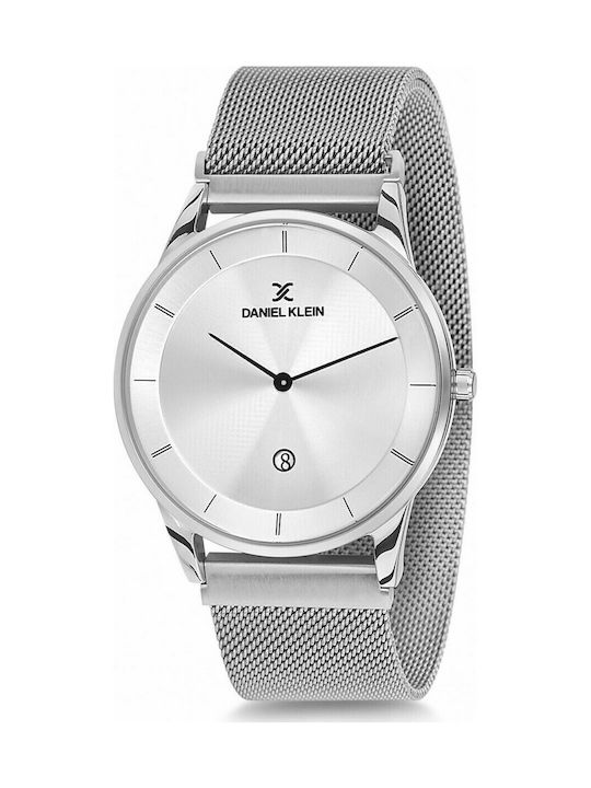 Daniel Klein Watch Battery with Silver Metal Bracelet DK.1.11697-1