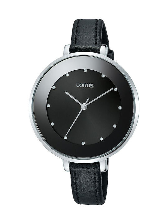 Lorus Watch with Black Leather Strap RG225MX9