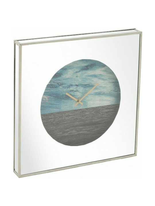 Inart 3D Wanduhr Hölzernes Weiß 45x45cm