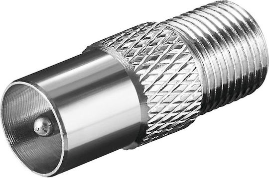 Goobay Convertor Coaxial masculin în Conector F feminin Argintiu 1buc 11395
