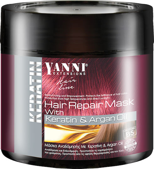 Yanni Extensions Keratin And Argan Oil Mask For Repairing With Keratin & Argan 500ml