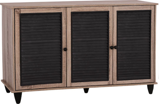 Ξύλινη McKenna με 3 Ράφια Sonama / Μαύρο 112x30x68.5cm HM2267.02