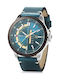 Curren Watch Battery with Blue Leather Strap