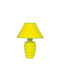 VK Lighting Ceramic Table Lamp for Socket E14 with Yellow Shade and Base