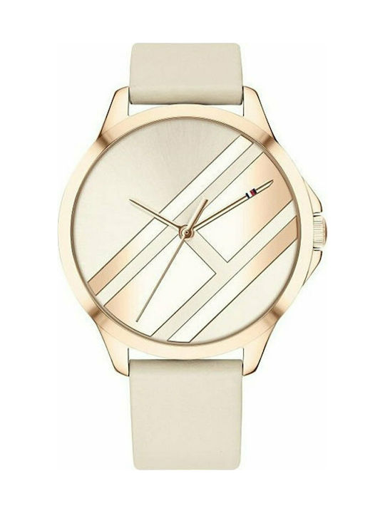 Tommy Hilfiger Peyton Watch with Beige Leather Strap