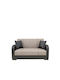 Martini Two-Seater Fabric Sofa Bed with Storage Space Brown 154x84cm