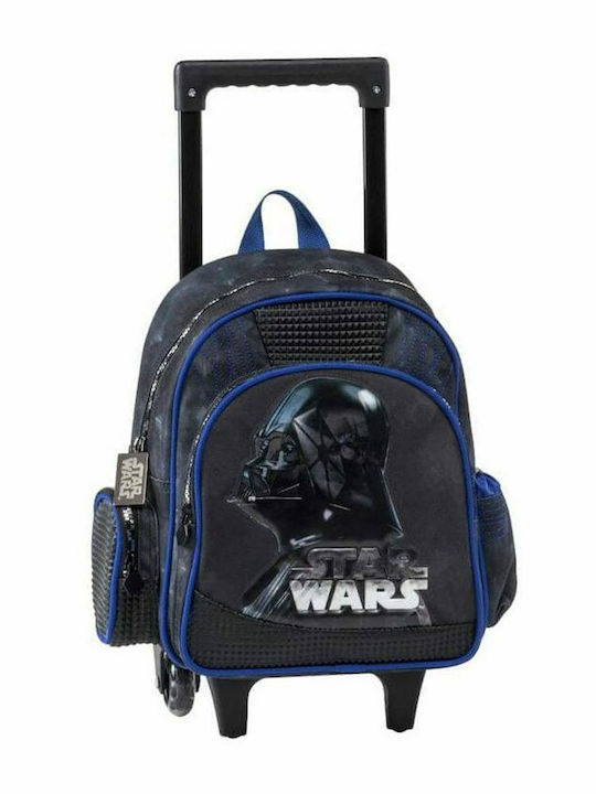 Graffiti Star Wars Watercolor School Bag Trolley Kindergarten in Black color