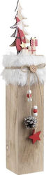 Inart Weihnachtsfigur Holz Dekorativ Deckenhänger Beige 44x8x8cm 2-70-540-0048