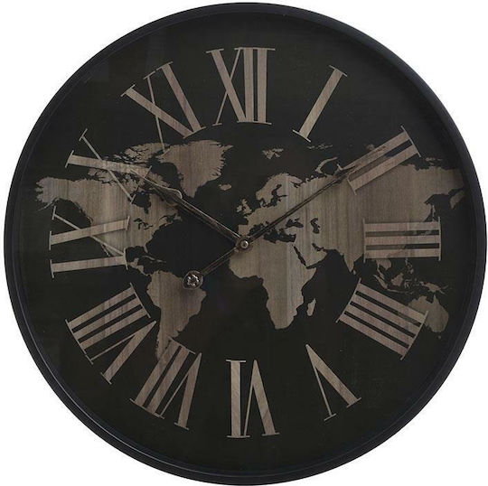 Inart Wall Clock Plastic Black Ø45cm
