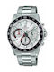 Casio Edifice Men's Watch 44mm Chronograph Battery with Silver Metal Bracelet