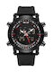 Weide Watch Battery with Black Rubber Strap WD10804