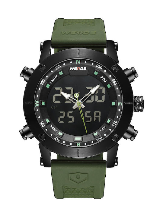 Weide Men's Watch 48mm Battery with Green Rubbe...