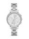 Michael Kors Sofie Stainless Steel Chronograph Watch Chronograph with Silver Metal Bracelet