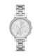 Michael Kors Sofie Stainless Steel Chronograph Uhr Chronograph mit Silber Metallarmband