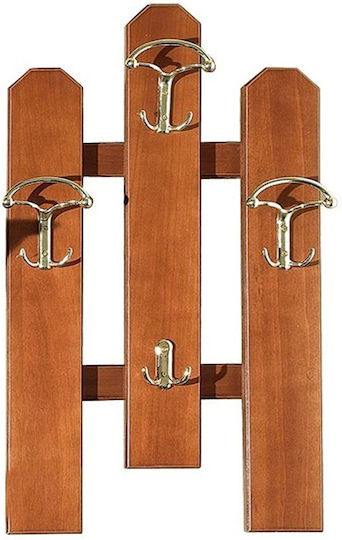 Biotrap Wooden Wall Hanger 8 Hooks Brown 38x70cm