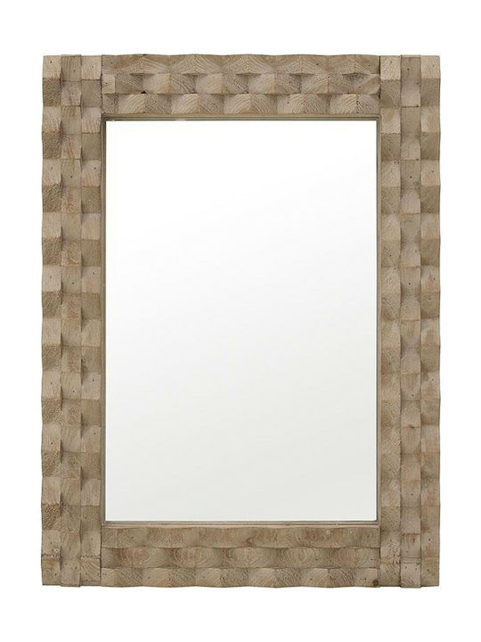 Inart 3-95-293-0008 Wall Mirror with Brown Wooden Frame 60x60cm 1pcs