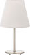 Inlight Metal Table Lamp for Socket E14 with White Shade and Silver Base Nickel Matte