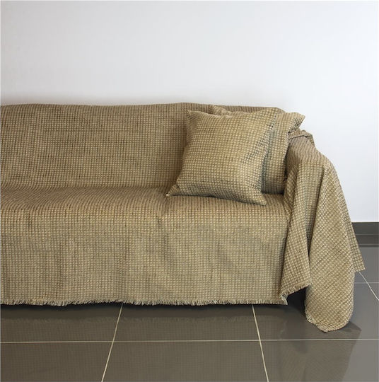 Fennel 18C01BR3 Sesselüberwurf Chenille 300x180cm Braun