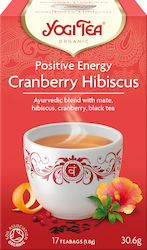 Yogi Tea Μαύρο Τσάι Βιολογικό Positive Energy Cranberry Hibiscus 17 Φακελάκια 30.6gr