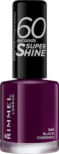 Rimmel 60 Seconds Super Shine Лак За Нокти Гланц Бързо Съхнещ Черен 8ml