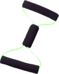 Lowenstein BowTie Exercise Tube 36cm Medium Resistance Band Figure 8 Moderate with Handles Green 0.36m