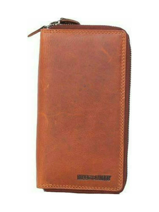 Hill Burry leather wallet brown with double zipper - 777025-3628-br