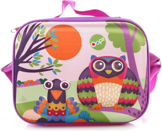 Oops Owl Σχολικό Ισοθερμικό Τσαντάκι Φαγητού Ώμου Λιλά 24x10x19cm