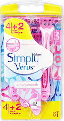 Gillette Simply Venus Ξυραφάκια Μιας Χρήσης με 3 λεπίδες Simply Smooth 6τμχ