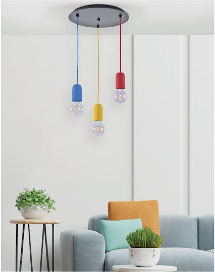 Home Lighting Iris SE 149 Ρυθμιζόμενο Κρεμαστό Φωτιστικό Μπλε με Ντουί E27 5εκ.