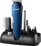 Kemei Set Wiederaufladbare Haarschneidemaschine Blau KM-550