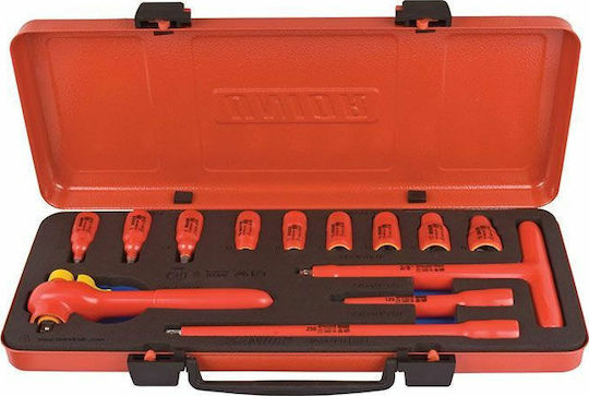 Unior 239VDEDP6P13 Set Cheie Tubulare Și Chei Cu Clichet 3\8" 13 Bucăți