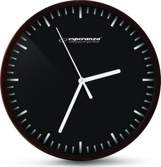 Esperanza Budapest Ceas de Perete Plastic Negru Ø20cm