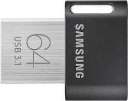 Samsung Fit Plus 64GB USB 3.1 Stick Μαύρο
