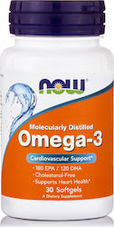 Now Foods Molecularly Distilled Omega 3 Fish Oil 1000mg 30 softgels