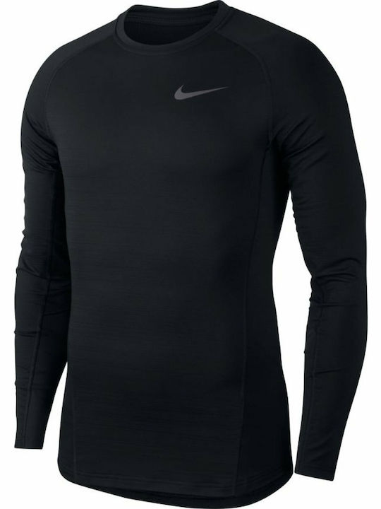 Nike Pro Warm 929721-010 Ανδρική Ισοθερμική Μακρυμάνικη Μπλούζα Μαύρη ...