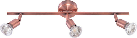 Home Lighting Τριπλό Σποτ με Ντουί GU10 σε Χάλκινο Χρώμα