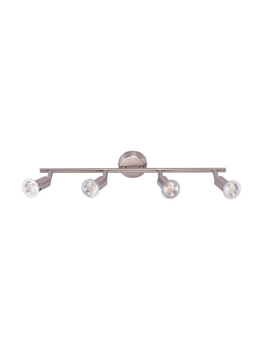 Home Lighting Spot with 4 Lights and with Socket GU10 in Silver Color