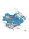 Nowodvorski Kids Wooden / Metallic Chandelier Ceiling Light GU10 Plane Blue 35W