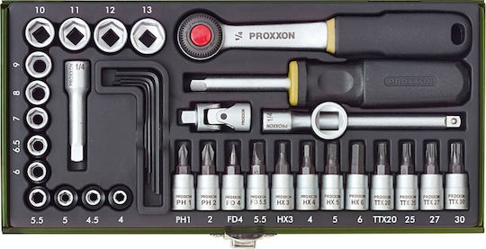 Proxxon Set Ratchet 1\4" 36pcs