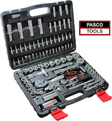 Pasco 001038 Ratchet and Socket Set 1/2" & 1/4" 94 Pieces Pasco 001038 Ratchet and Socket Set 1/2" & 1/4" 94 Pieces