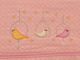 Morven Blanket Cot Birds Waffle Pink 110x150cm