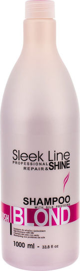 Stapiz Sleek Line Blush Blond Shampoos Glättung & Glanz für Alle Haartypen 1000ml