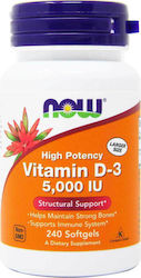 Now Foods Vitamin D3 Vitamina pentru Imunitate 5000iu 240 softgels