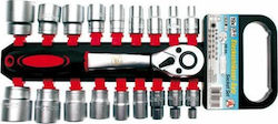 Kraftmann BGS-15110 Ratschen- und Steckschlüssel-Set 1/2" 19 Stück