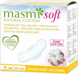 Masmi Natural Cotton Ultrathin Soft Pads Ultra Day 2 Σταγόνες 10τμχ
