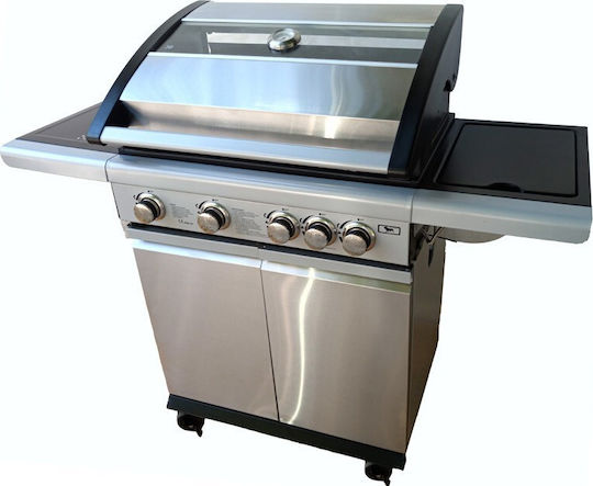 Blackbull Glasslid Gas Grill with 4 pcs 12kW and Side Burner