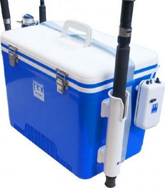 Techniice Portable Live Bait Box 18L White Blue & Fishing Rod Holders &  Aircompressor