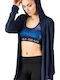 Damen Sweatshirt mit Kapuze Blau