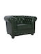Chesterfield Armchair from Leatherette Cypress Green 106x87x70cm