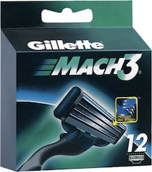 Gillette Mach3 Ανταλλακτικές Κεφαλές με 3 Λεπίδες & Λιπαντική Ταινία 12τμχ